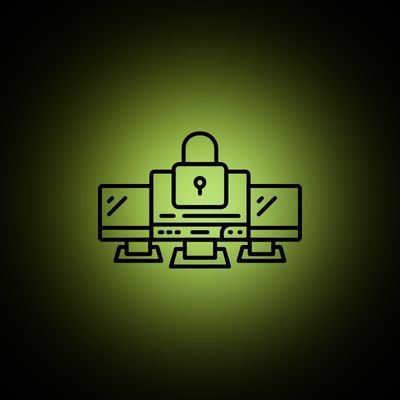 Monitore mit Schloss als Icon